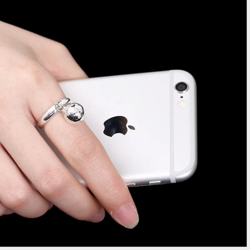 Uglyless Real 925 Sterling Silver Glossy Finger Rings for Women Lovely Ball Charms Open Ring Simple Fashion Fine Jewelry Bijoux | Украшения