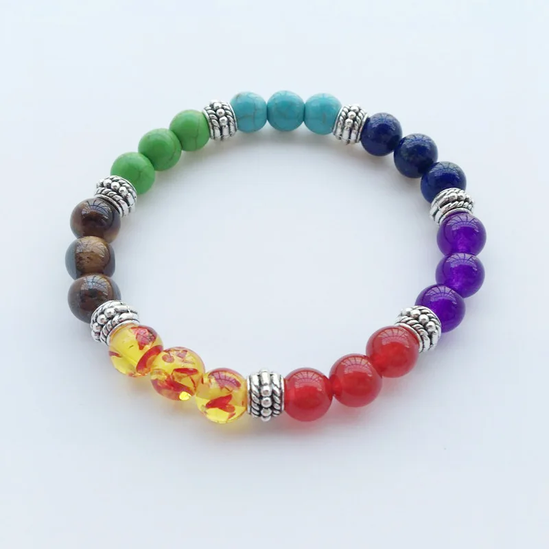 Модный 7 Чакра браслет мужской черный Лава исцеляющий баланс бусы рейки Будда