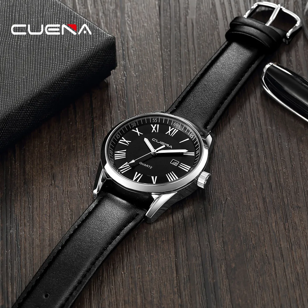 Часы наручные CUENA Мужские кварцевые Модные Аналоговые Деловые в стиле милитари с