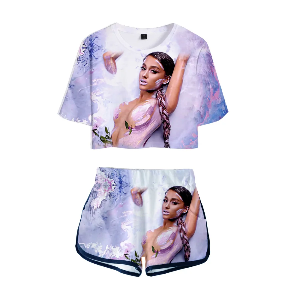 Женский спортивный костюм Ariana Grande комплект из двух предметов с 3D принтом летний