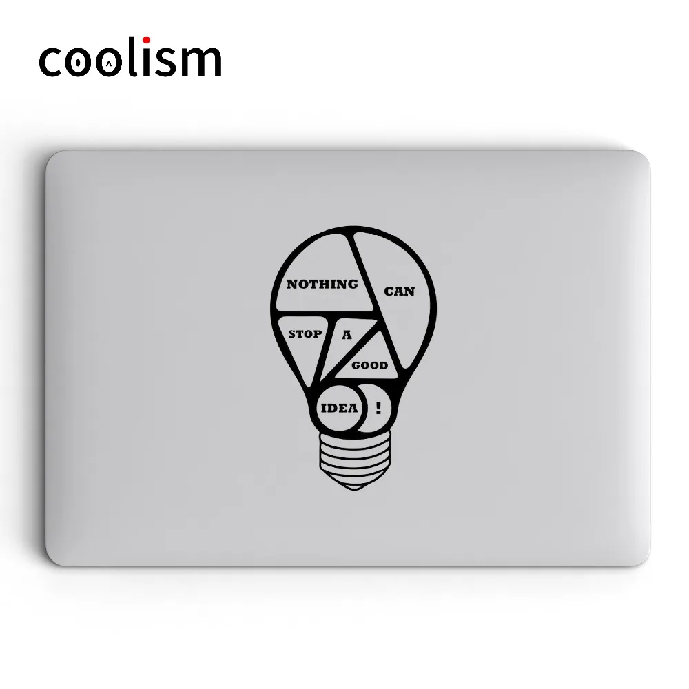 Идеи лампы Цитата Наклейка Виниловая наклейка для ноутбука Apple MacBook Pro Air retina 11 12 13 14 15 дюймов hp Mac книга кожа ноутбук наклейка