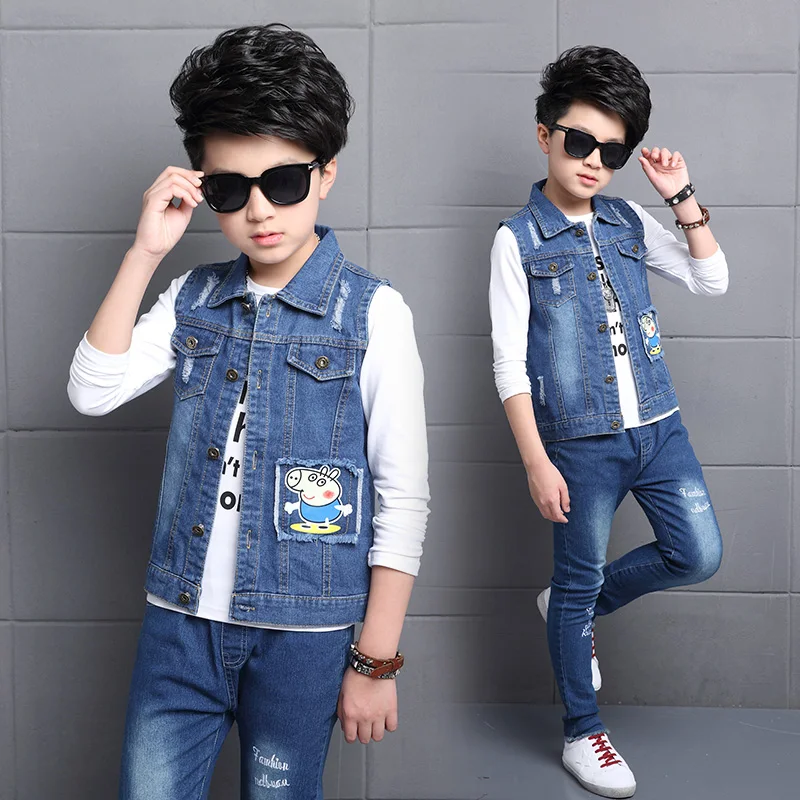 Детские жилеты Bebe куртка джинсовые для мальчиков От 6 до 10 лет верхняя одежда