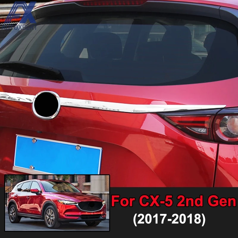 AX Car Styling Chrome Rear Tail Gate Door Trunk Lid Tailgate Cover Trim Strip Molding Decoration For Mazda Cx-5 Cx5 KF 2017-2021 |