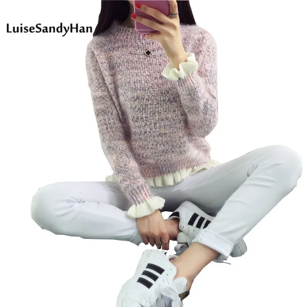 Женский вязаный свитер новинка 2021 модные топы с длинными рукавами и круглым