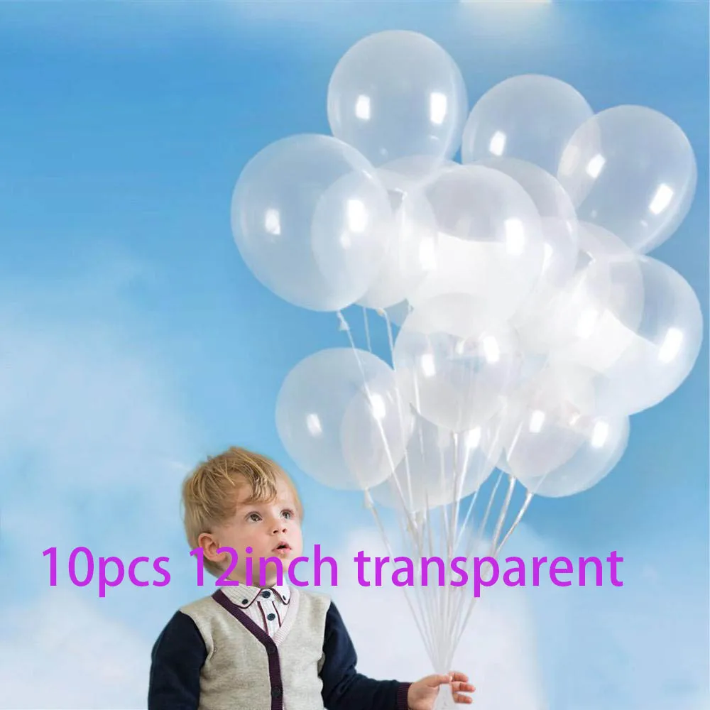 10pcs transparent 10 дюймов толстый розовый из белого латекса воздушный шар 18 дюймов Розовая фольга Гелиевый шар Свадебное предложение конфетти шар День Рождения украшения - Цвет: 10pcs transparent