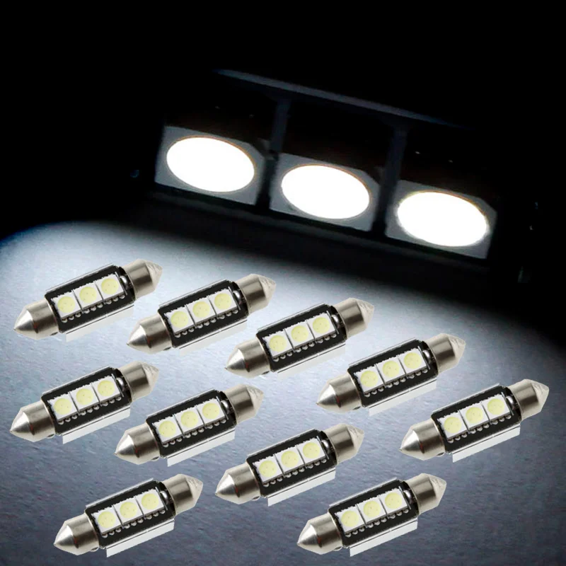 Светодиодсветодиодный лампа Canbus для салона автомобиля белая 37 мм 3 5050 SMD|interior led