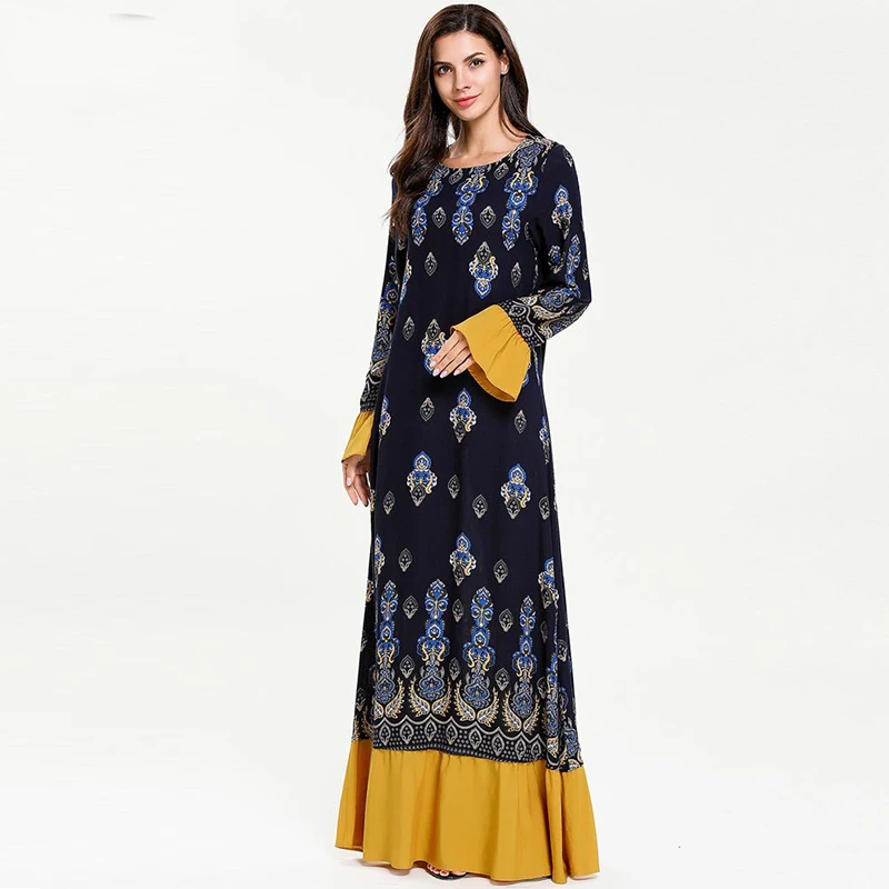Женское платье Musulmane Vestidos Arabes Elegantes кафтан абайя Дубай исламское Кафтан женское