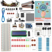 sunfounder starter kit for arduino uno r3 mega2560 mega328 nano breadboard cable jumper wires 19 projectslcd 1602