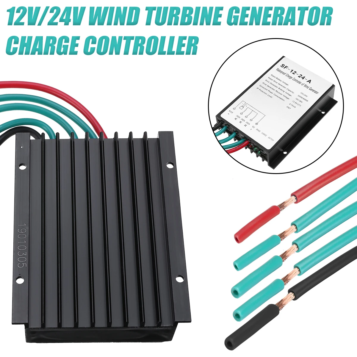 Водонепроницаемый Контроллер заряда ветряной турбины 1 шт. 12 В/24 В 600 Вт регулятор