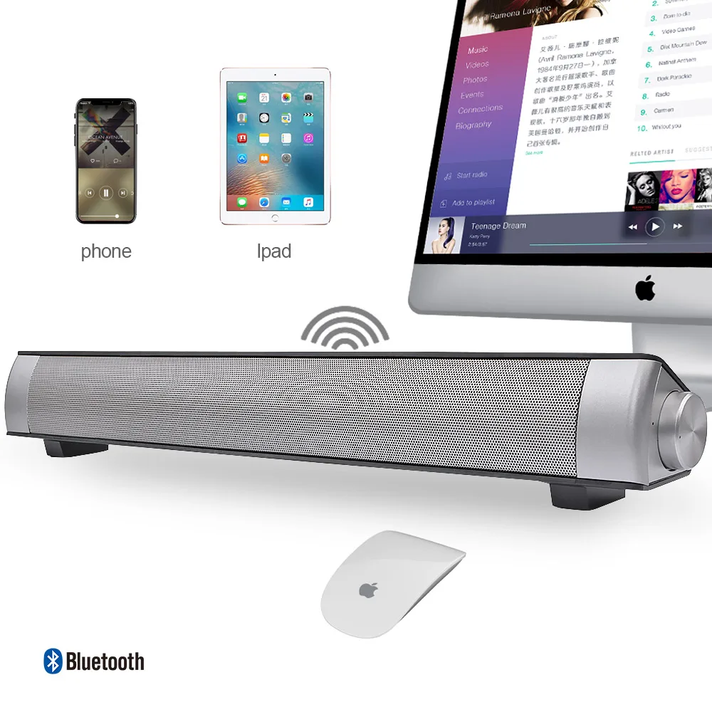 AIYIMA беспроводной Bluetooth Hi-Fi стерео громкий динамик звуковая панель Aux 3,5 мм Колонка USB для ТВ ПК динамик для домашнего кинотеатра звуковая система