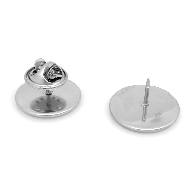 10pcs/lot Stainless Steel Brooch Base Holder Brooch Pin Badge Holder for Diy Jewelry Making Cabochon Base 12 14 16 18 20 25mm