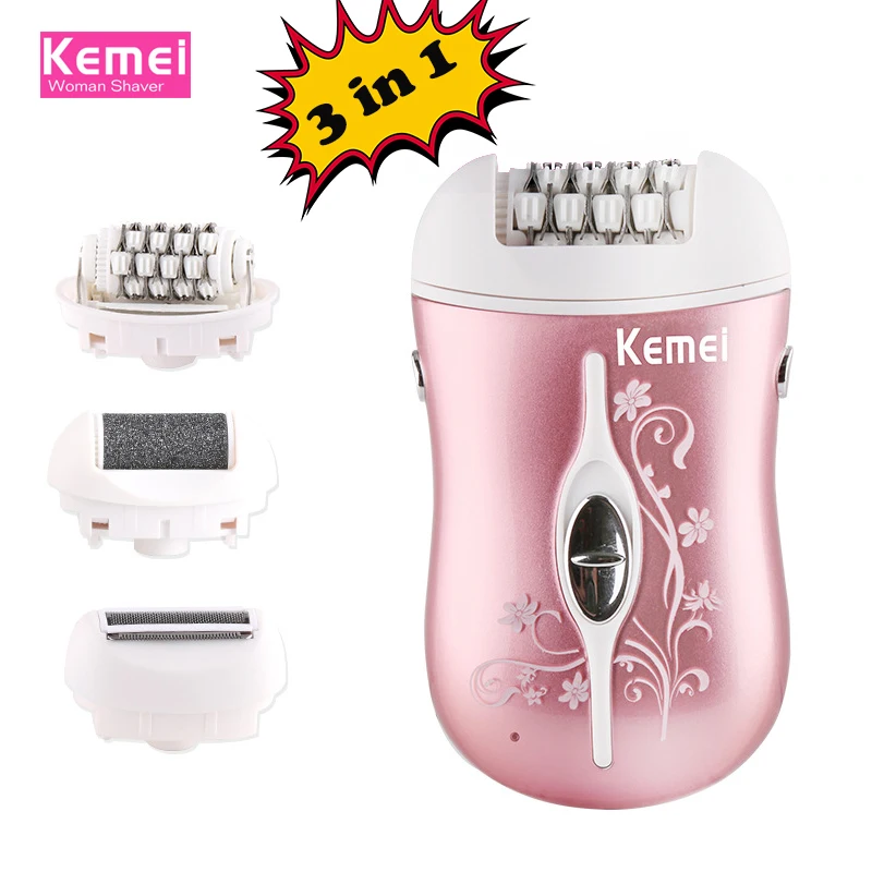 Kemei Mini 3 в 1 Женский Электрический эпилятор инструмент для ухода за ногами триммер