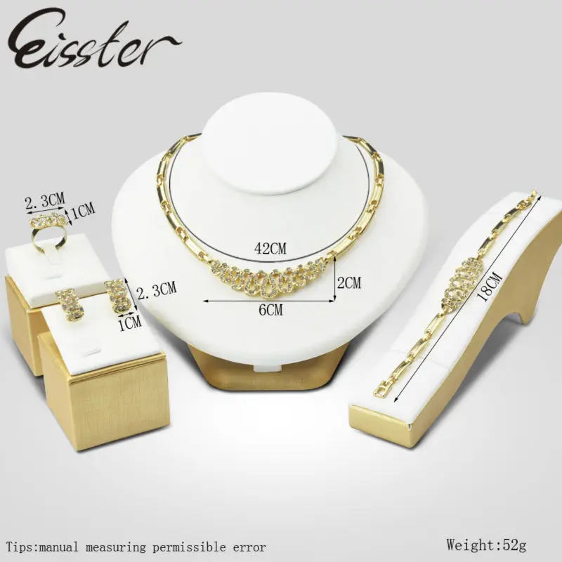 Eisster Women's African Beads Jewelry Sets Women Wedding Set 2017 New Ethiopian Gold Color Crystal Bridal Sieraden | Украшения и