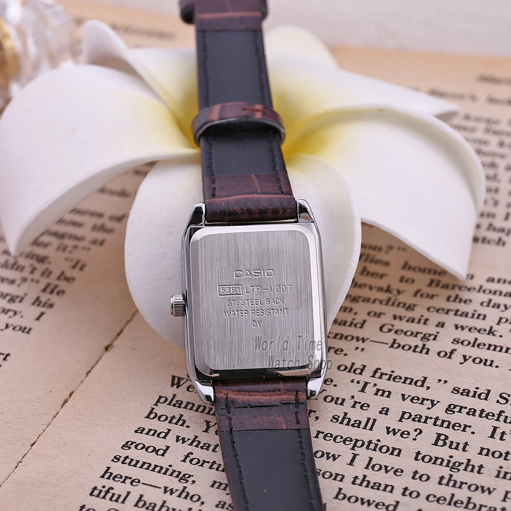 Watches Часы женские Casio роскошные брендовые аналоговые Кожаные квадратные