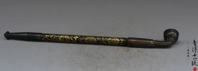 Античная Чистая медь и золото (Рисунок дракона) сухая табачная трубка фитинги |