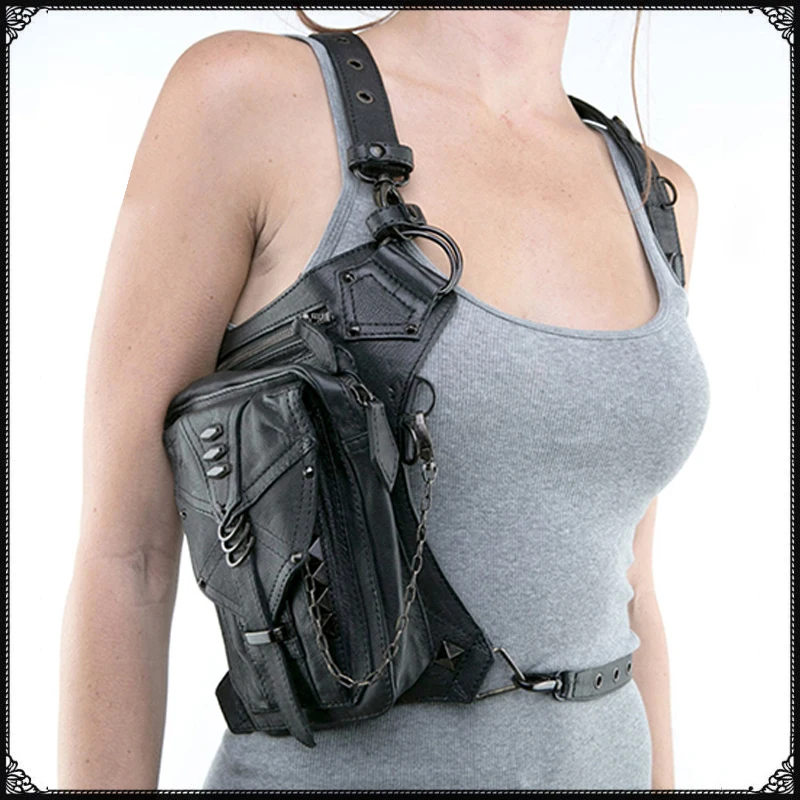 Сумки стимпанк облегающая кобура защищенный кошелек на плечо кожаная женская
