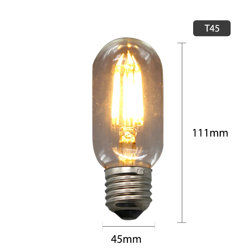 T45 T110 T185 T300 светодиодный Edison лампа колба в виде лампады E27 220v для декора стен