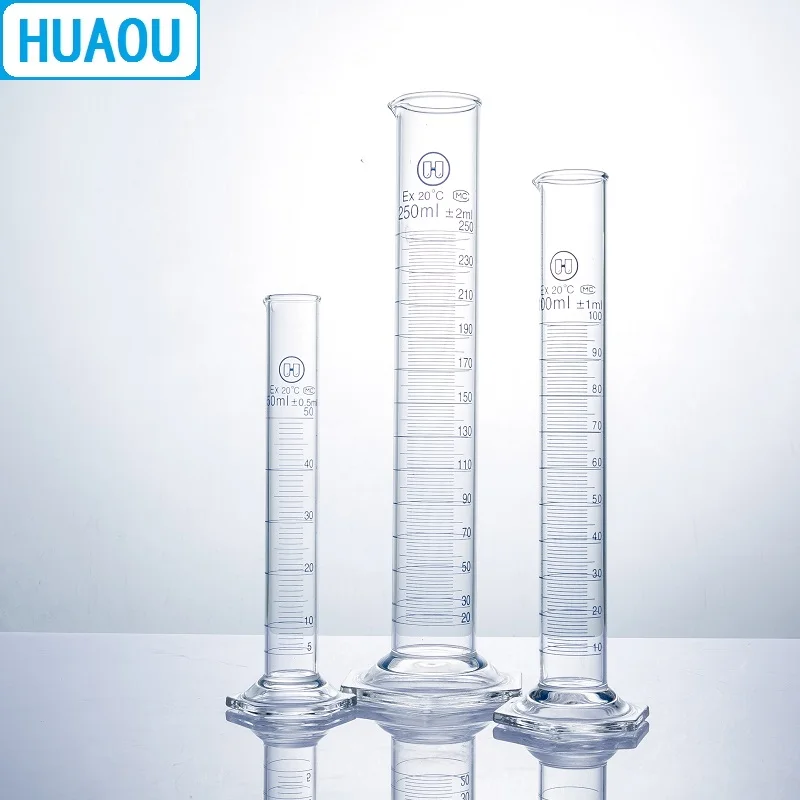 Измерительный цилиндр HUAOU 50 мл с шестигранным основанием боросиликат 3