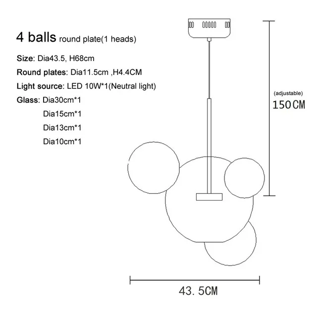4 balls Современный подвесной светильник, светодиодный стеклянный светильник, подвесной светильник для кухни, подвесной светильник, промышленный светильник - Цвет корпуса: 4 balls