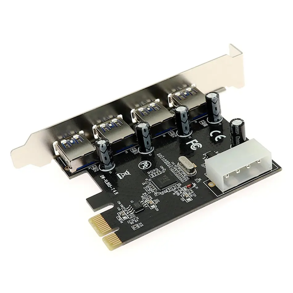4 порта PCI E к USB 3 0 концентратор Express адаптер расширения карты 5 Гбит/с