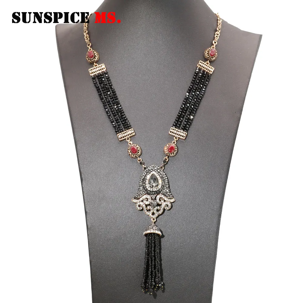 SUNSPICE MS турецкий винтажный ожерелье из бусин цветов Ретро стиль золотой цвет