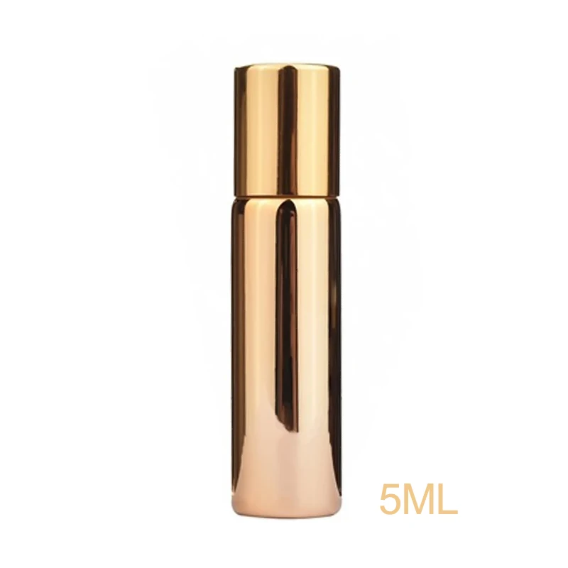 Серебро/золото 5 мл Мини Путешествия Портативный пустой многоразовый стеклянный внутренний контейнер ролл на бутылке для Жидкое эфирное масло духи