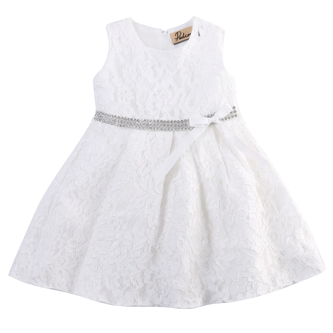 2018 Hot Fashion Baby Girl Dress Sleeveless Princess Floral Pageant Wedding Party Ball Gown Lace | Детская одежда и обувь