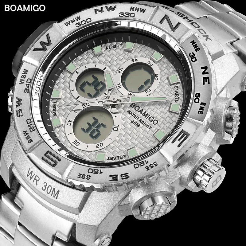 Мужские спортивные часы S Shock BOAMIGO брендовые аналоговые цифровые кварцевые со