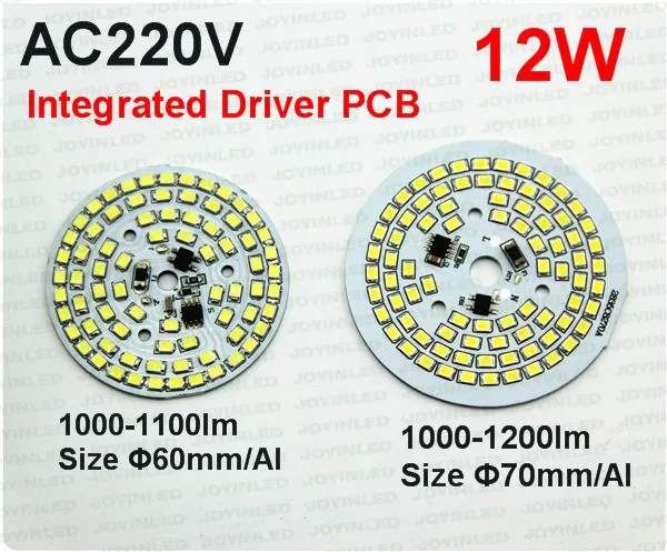 LED Dimmable интегрированный драйвер SMD2835 светодиодные лампы с печатной платой 9 Вт 12 15