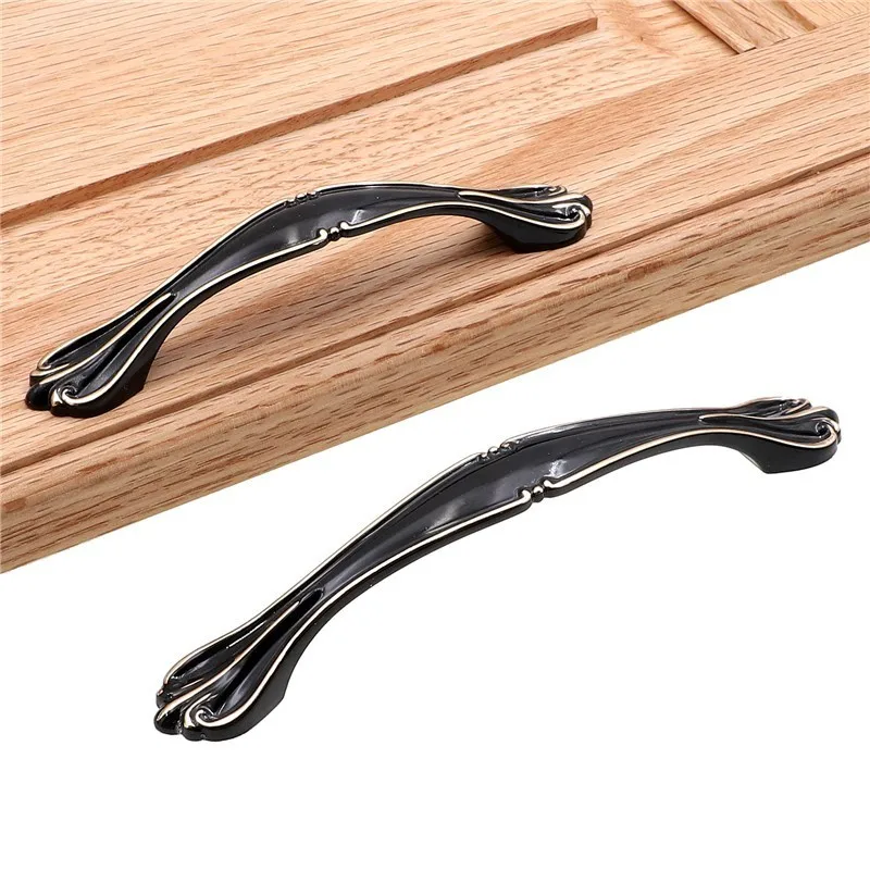 QVWN черные ручки шкафа из цинкового сплава в американском стиле кухонные для