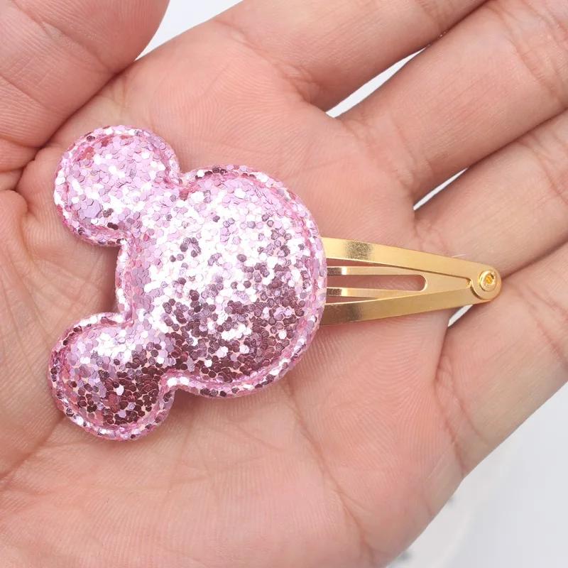 pink Новинка года, нейлоновые резинки с круглыми блестками и пятиконечными звездами для девочек, эластичные резинки для волос, аксессуары для волос для детей, 1 шт - Цвет: pink