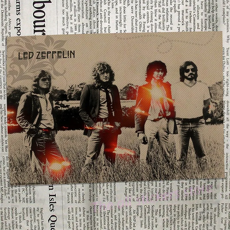 Led Zeppelin рок-музыка постеры для украшения дома винтажные стильные настенные наклейки Abooly бренд/6027