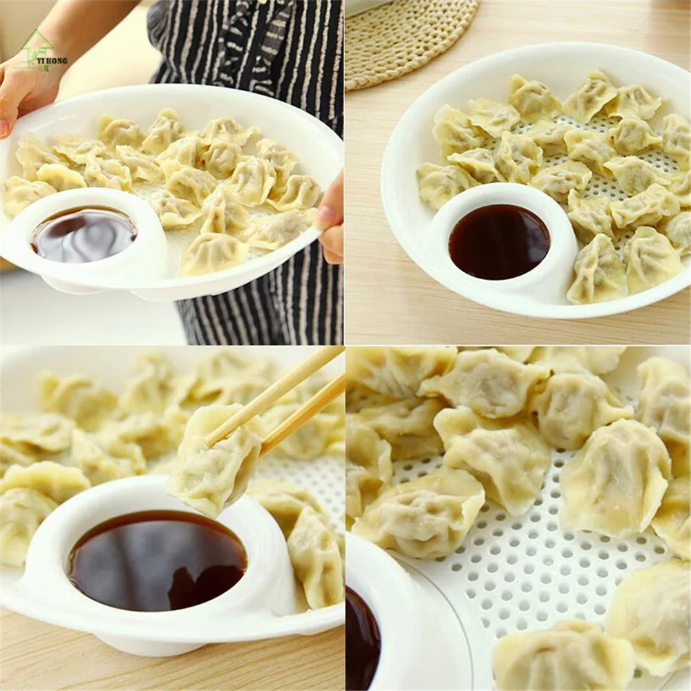 YI HONG популярная пластиковая миска блюдо для пельменей двойная двухслойная