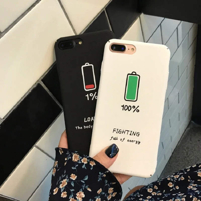 KaRue значок батареи питания крышка для iphone 6 S 7 8 чехол телефона iPhone6 plus матовая все