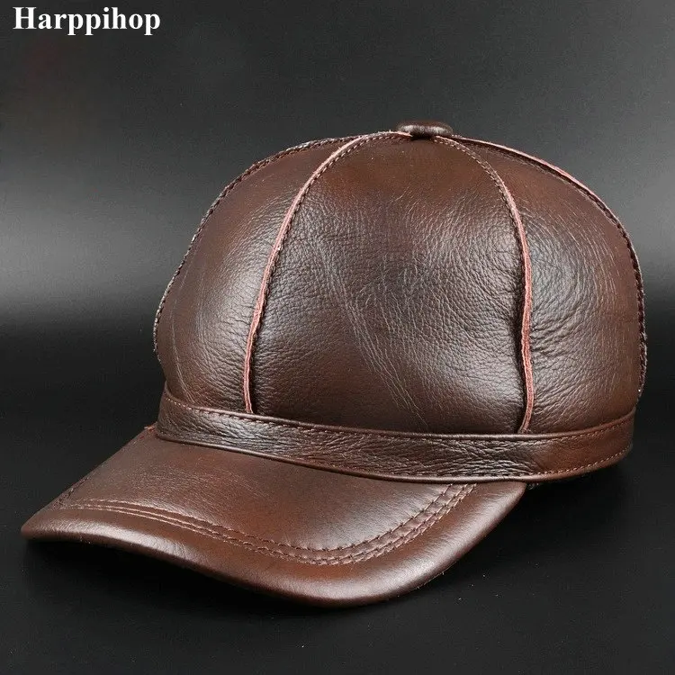 Бейсболка из натуральной кожи для мужчин и женщин регулируемая теплая Кепка