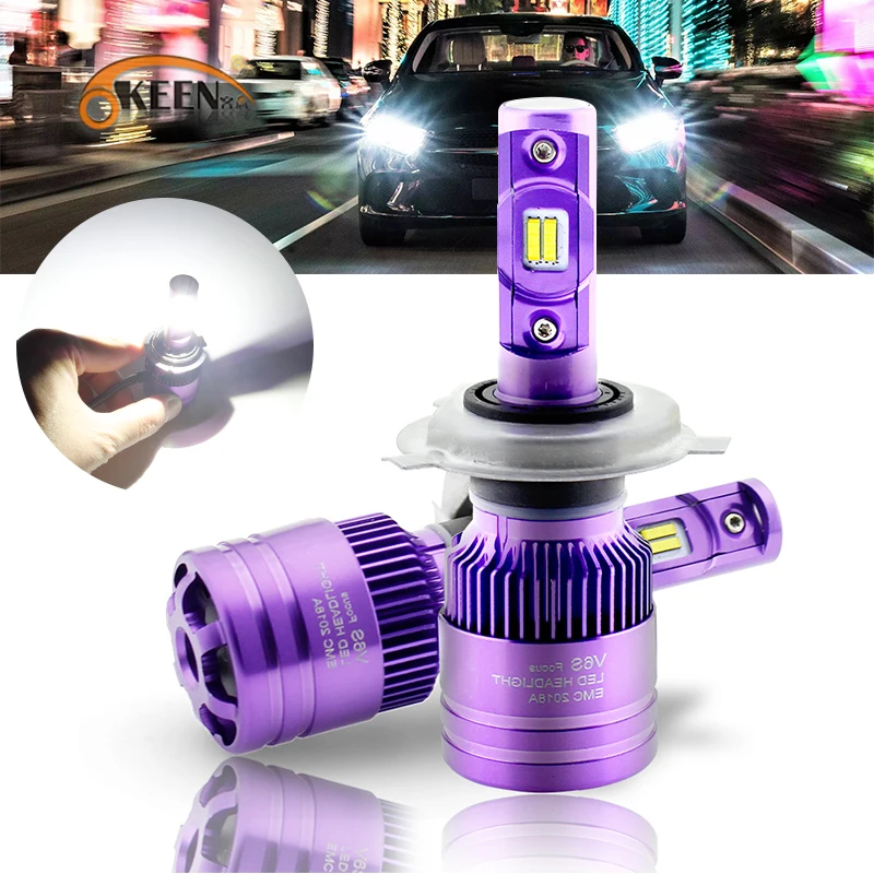 OKEEN V6S H4 светодио дный фар автомобиля CSP H1 H3 H4 H7 H11 H13 9004 9005/HB3 9006/HB4 9007 Turbo 9600lm 90 Вт авто лампы налобный фонарь