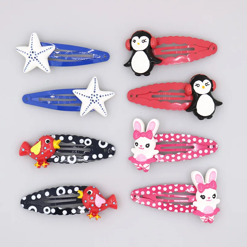 Princess children headdress hairpin girls lovely cartoon animals PP clip Resin Color Sweet Hand Made Hair Clips For Girls 2PCS | Детская