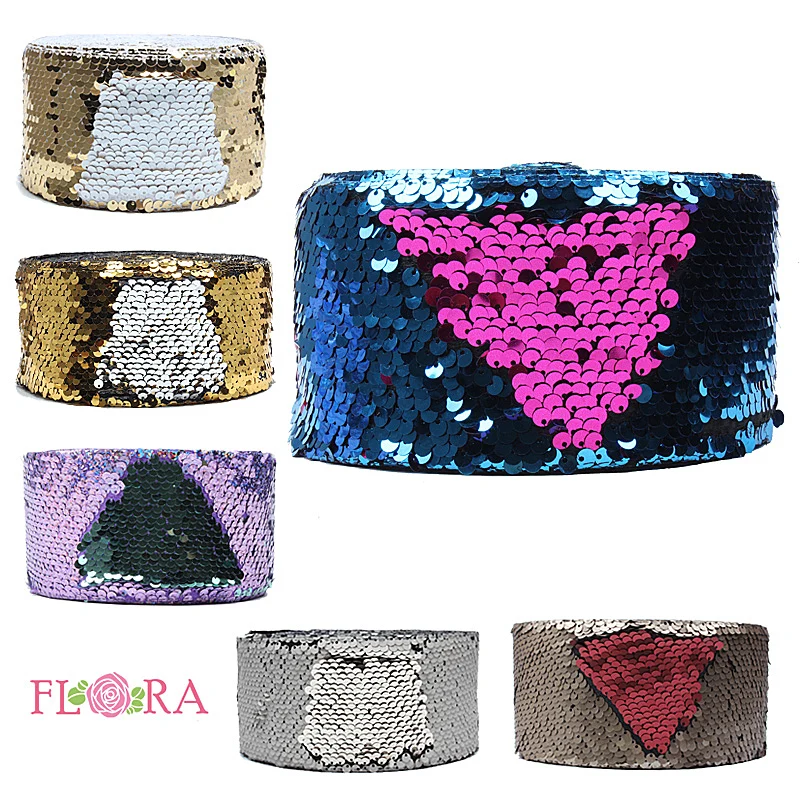 75 мм liston Реверсивный Стеклярус пайетки лента|Ленты для шитья| |