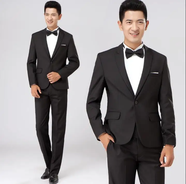 

Chorus mariage groom wedding suits for men blazer boys prom suits fashion slim masculino latest coat pant designs black white