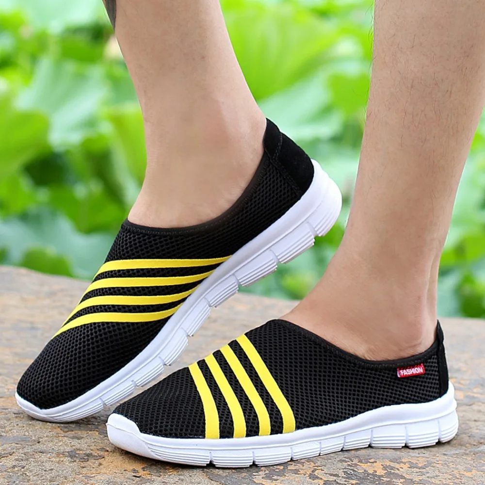 2017 Мужской Сетки Обувь Летом Случайные Люди Обуви Дышащие Воздухом Slip On Квартиры