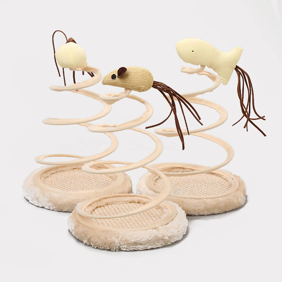 Игрушки для кошек имитация рыбы плюшевые муссеспринг котенок игрушки спираль