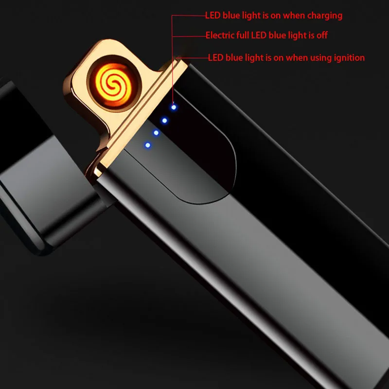 Новый сенсорный переключатель зажигалка USB Зажигалка Ветрозащитная