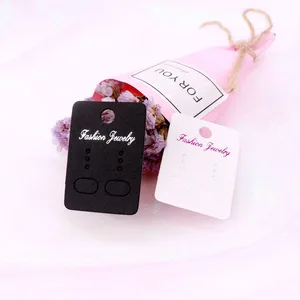 100 шт.лот серьги-гвоздики из белойчерной бумаги 3,2x4,5 см, серьги-гвоздики, крючки, витрина, Упаковочная карта, подвесные бирки, ювелирные карты