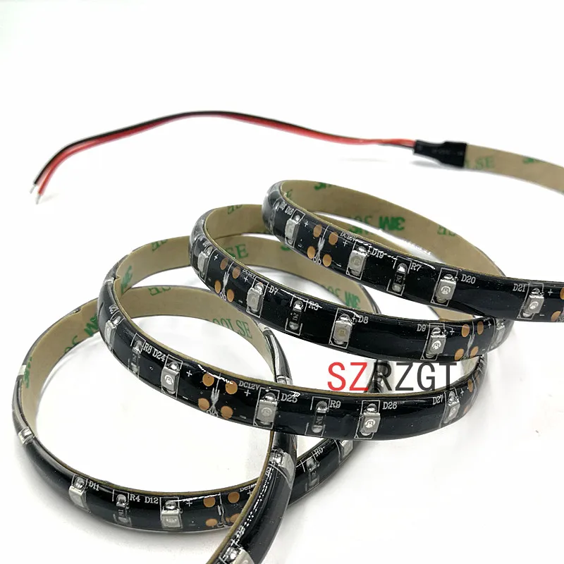 1 м черный PCB SMD 2835 UV гибкий Светодиодные ленты светильник 12В водить 60leds/m 395 405nm