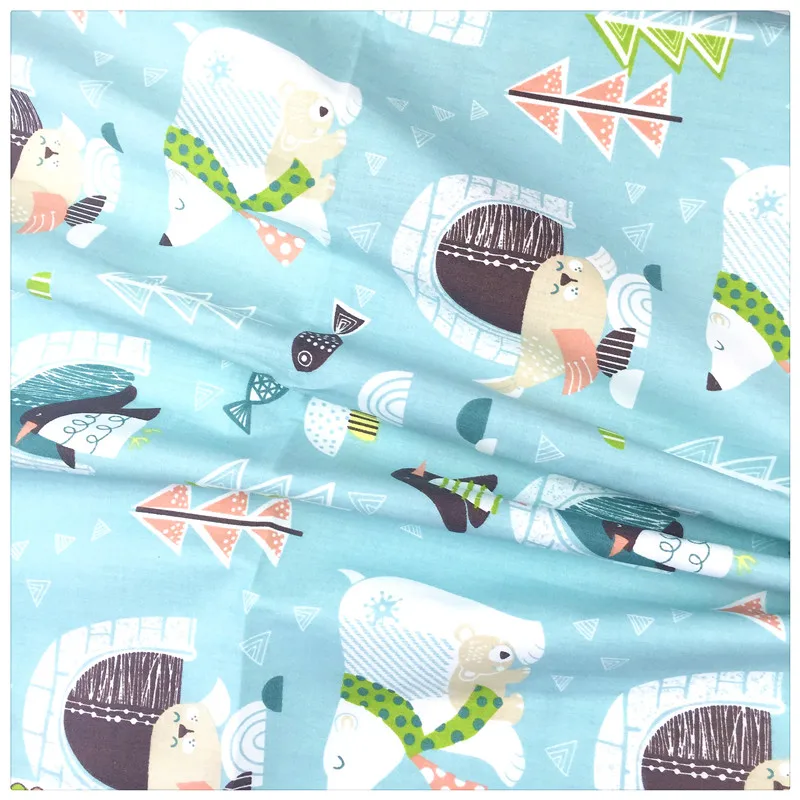 100% саржевая хлопковая ткань с животным принтом лоскутное шитье по метрам для