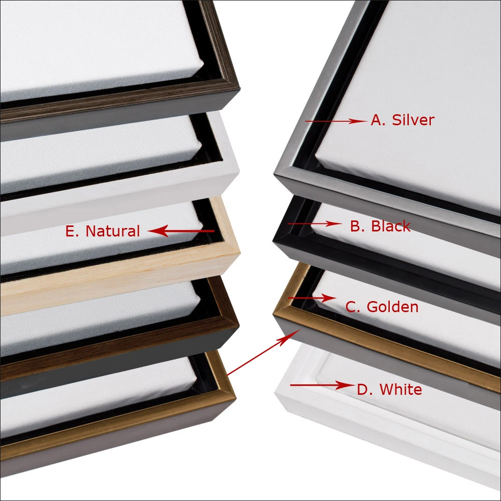 Заказная черная плавающая рамка для масляной живописи/печать пять цветов PS