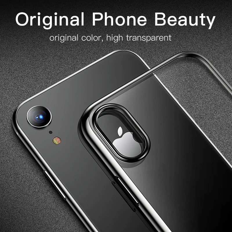 Прозрачный чехол TOTU для iPhone Xs Max Xr роскошный мягкий силиконовый защитный из ТПУ