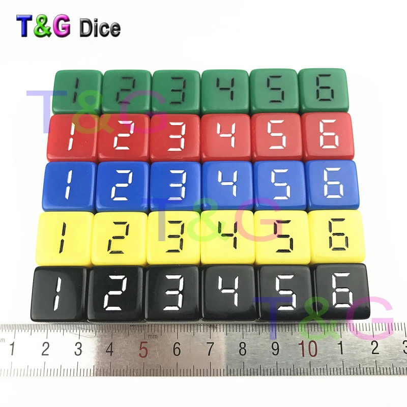 Прозрачный цифровой D6 набор игральных костей 16 мм 10 шт./компл. для