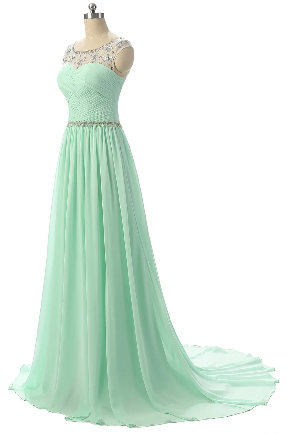 Реальные фотографии в наличии мятно-зеленые длинные платья для выпускного