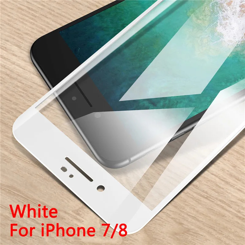7 8 USLION 5D Защитное стекло для iPhone 7 6 6s 8 plus закаленное стекло для iPhone X Xr Xs XS Max Защитная пленка для экрана - Цвет: 7 8